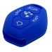 FUNDA DE SILICON PARA CONTROL BMW LLAVE DIAMANTE  2 BOTONES AZUL