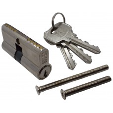 CILINDRO PARA CERRADURA 60 mm. Con llave normal niquel satin