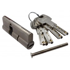 CILINDRO PARA CERRADURA 80 mm. Con llave multipunto niquel satin