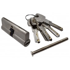 CILINDRO PARA CERRADURA 80 mm. Con llave multipunto niquel satin