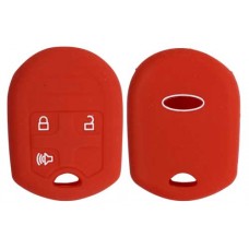 FUNDA SILICON PARA CONTROL FORD 3 BOTONES DE LLAVE CONTROL COLOR ROJO