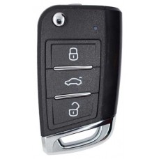 LLAVE CONTROL TIPO VW MQB DE PRESENCIA PARA GENERAR MINI KD 3 BOTONES SIN INSERTO Y CON CHIP (serie ZB )