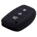 FUNDA DE SILICON PARA CONTROL HYUNDAI de 3 botones de presencia con logo Color Negro