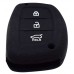 FUNDA DE SILICON PARA CONTROL HYUNDAI de 3 botones de presencia con logo Color Negro