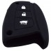 FUNDA DE SILICON PARA CONTROL HYUNDAI de 3 botones de presencia con logo Color Negro