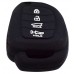 FUNDA DE SILICON PARA CONTROL HYUNDAI de 4 botones con logo Color Negro