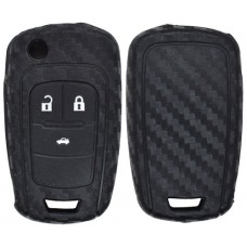 FUNDA DE SILICON PARA CONTROL CHEVROLET Cruze 3 Botones Color Negro de carbono