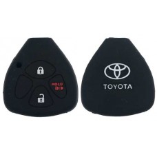 FUNDA DE SILICON PARA CONTROL TOYOTA 3 Botones con logo  color Negro