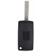 CARCASA PEUGEOT 307, 407 mod. 03-08 * 2 botones c/ llave Regata abatible p/control de alarma sin base para pila (con ranura)