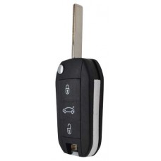 CARCASA PEUGOT 508 con llave Abatible de Regata 3 botones para control de alarma con ranura