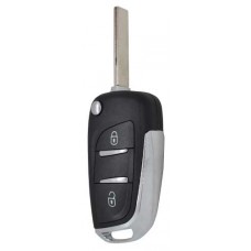 CARCASA PEUGOT 307, 407 con llave Abatible de Regata 2 botones para control de alarma con ranura 