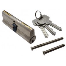 CILINDRO PARA CERRADURA 80 mm. Con llave normal niquel satin
