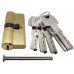 CILINDRO PARA CERRADURA 70 mm. Con llave multipunto laton brillante