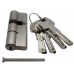 CILINDRO PARA CERRADURA 80 mm. Con llave multipunto niquel satin