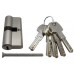 CILINDRO PARA CERRADURA 70 mm. Con llave multipunto niquel satin
