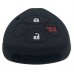FUNDA DE SILICON PARA CONTROL TOYOTA 3 Botones con logo  color Negro