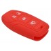 FUNDA DE SILICON PARA CONTROL FORD de presencia 4 botones color Rojo