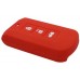 FUNDA DE SILICON PARA CONTROL MITSUBISHI 3 botones color Rojo
