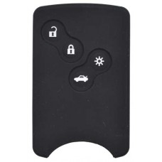 FUNDA DE SILICON PARA CONTROL RENAULT de Tarjeta 4 botones con logo Color Negro
