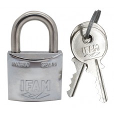 CANDADO arco normal 30 mm. Acero inoxidable Con llave sencilla niquel satin