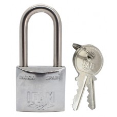 CANDADO arco largo 30 mm. Acero inoxidable Con llave sencilla niquel satin