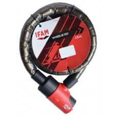 CABLE ANTIRROBO DE ROTULA CON ALARMA  WHEELIE 150 de 1.5 m. con llave de seguridad