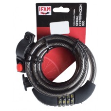 CABLE SPIRAL ANTIRROBO DE COMBINACION 180 para bicicletas de 1.8 m. CABLE SPIRAL ANTIRROBO DE COMBINACION 180 para bicicletas de 1.8 m.