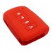 FUNDA DE SILICON PARA CONTROL TOYOTA 4 Botones de presencia con logo  color Rojo
