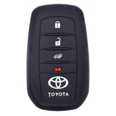 FUNDA DE SILICON PARA CONTROL TOYOTA 4 Botones de presencia con logo  color Negro