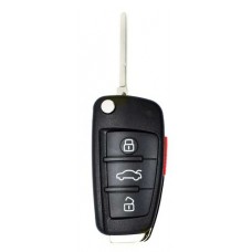 CARCASA AUDI 4 botones con llave abatible para control de alarma 