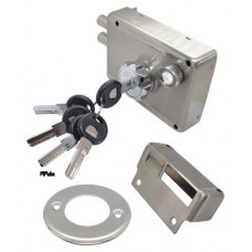 CERRADURA DE SOPREPONER de pernos automatica, cilindro fijo llave multipunto