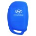 FUNDA DE SILICON PARA CONTROL HYUNDAI de 3 botones con logo Color Azul