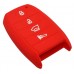 FUNDA DE SILICON PARA CONTROL KIA de 4 botones de presencia Color Rojo