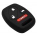FUNDA DE SILICON PARA CONTROL HONDA 4 botones realzados color Negro con Logo