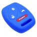 FUNDA DE SILICON PARA CONTROL HONDA 4 botones realzados color Azul con Logo