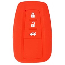 FUNDA DE SILICON PARA CONTROL TOYOTA DE PRESENCIA DE 3 botones color rojo