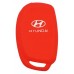FUNDA DE SILICON PARA CONTROL HYUNDAI de 3 botones con logo Color Rojo
