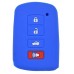 FUNDA DE SILICON PARA CONTROL TOYOTA 4 Botones de presencia con logo  color Azul