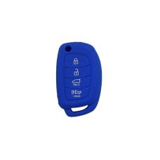 FUNDA DE SILICON PARA CONTROL HYUNDAI de 4 botones con logo Color Azul
