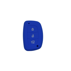 FUNDA DE SILICON PARA CONTROL HYUNDAI de 3 botones de presencia con logo Color Azul