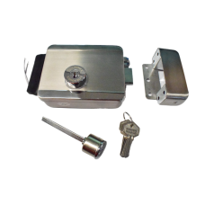 CERRADURA ELECTRICA SIN BOTON de 12 V de acero Inoxidable con llave sencilla