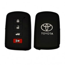 FUNDA DE SILICON PARA CONTROL TOYOTA 4 Botones de presencia con logo  color Negro