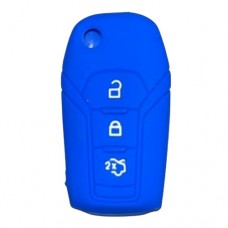 FUNDA DE SILICION PARA CONTROL  FORD FIGO 3 BOTONES  AZUL