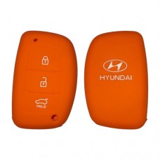 FUNDA DE SILICION PARA CONTROL  HYUNDAY PRESENCIA  3 BOTONES NARANJA