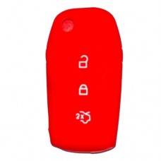 FUNDA DE SILICION PARA CONTROL  FORD FIGO 3 BOTONES ROJO 