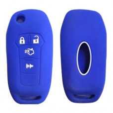 FUNDA DE SILICION PARA CONTROL  FORD   FIGO   FLIP  4 BOT    AZUL