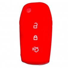 FUNDA DE SILICION PARA CONTROL  FORD  FIGO  FLIP  4 BOT ROJO