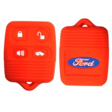 FUNDA DE SILICION PARA CONTROL FORD 4 BOT ROJO con logo