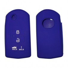 FUNDA DE SILICION PARA CONTROL  MAZDA  FLIP 4 BOTONES AZUL 