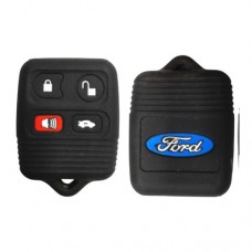 FUNDA DE SILICION PARA CONTROL FORD 4 BOT NEGRO con logo